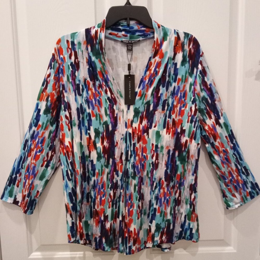 Womens XL Cable & Gauge Top with 3/4 Sleeves